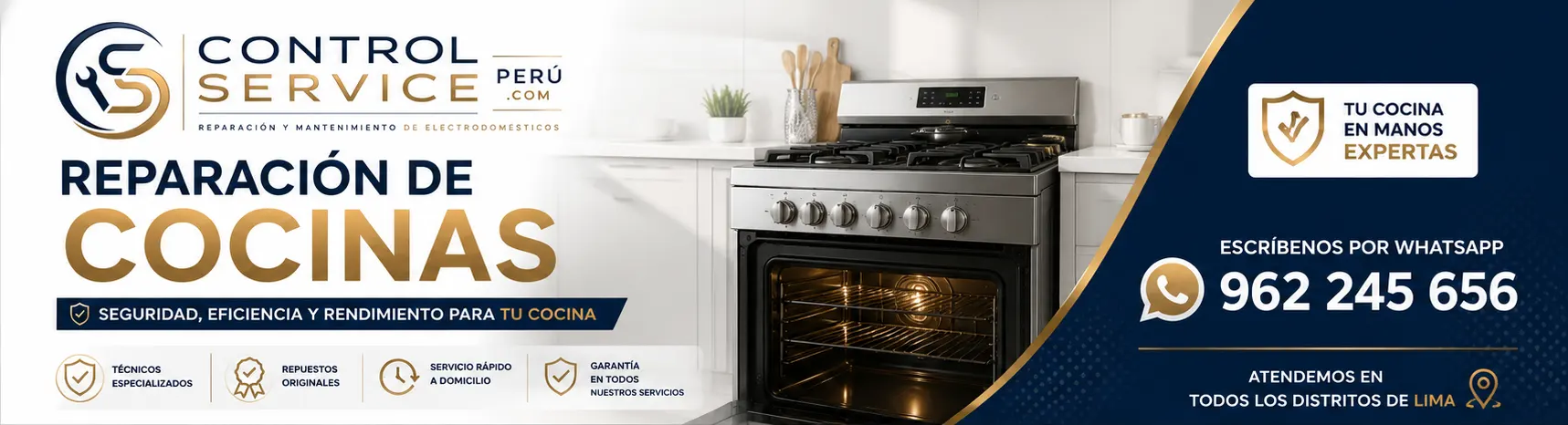 Control Service Perú Servicio técnico especializado en reparación de cocinas en Lima.