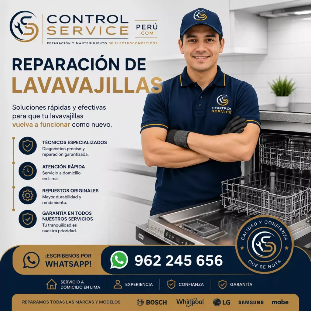 Reparación profesional de lavavajillas con técnicos especializados y repuestos originales
