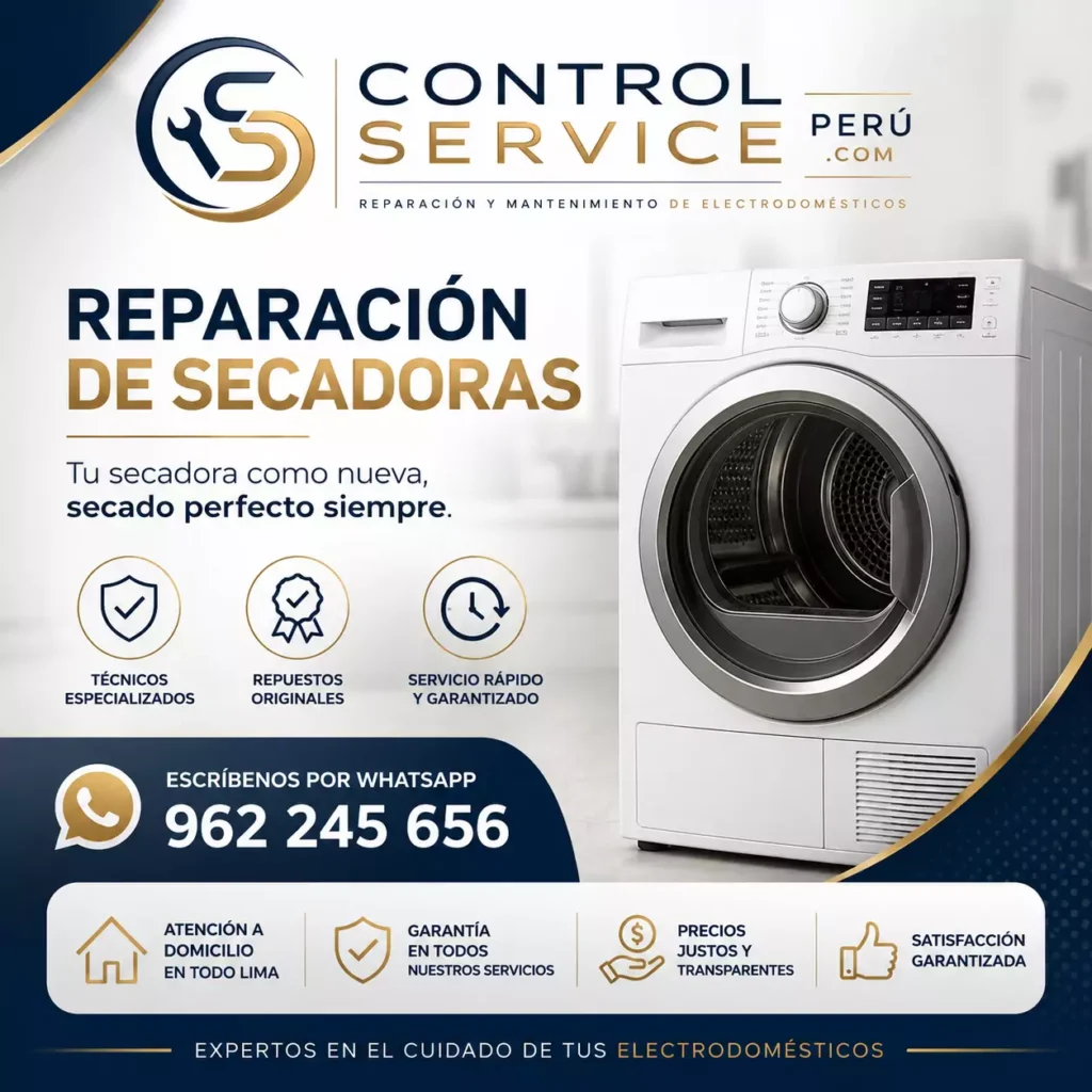Control Service Perú para reparación de secadoras servicio técnico especializado