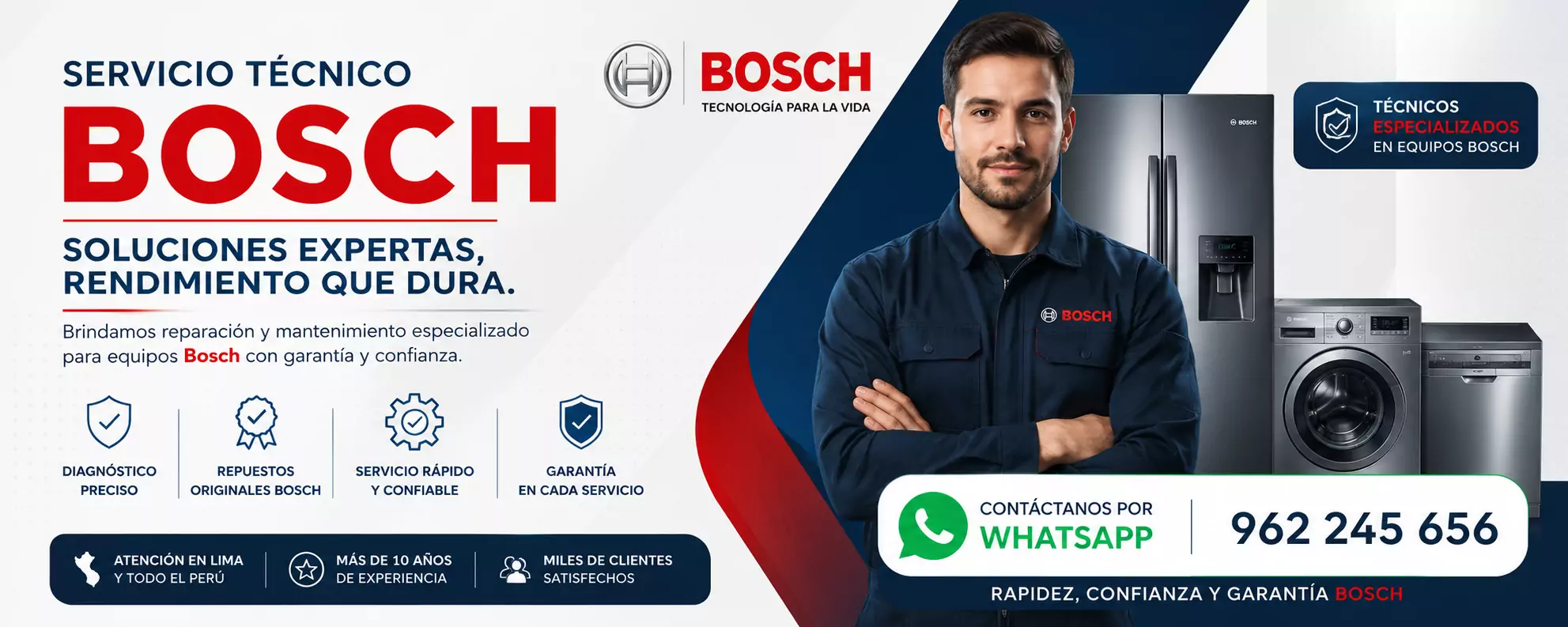 Reparación y mantenimiento de equipos Bosch con soporte técnico experto