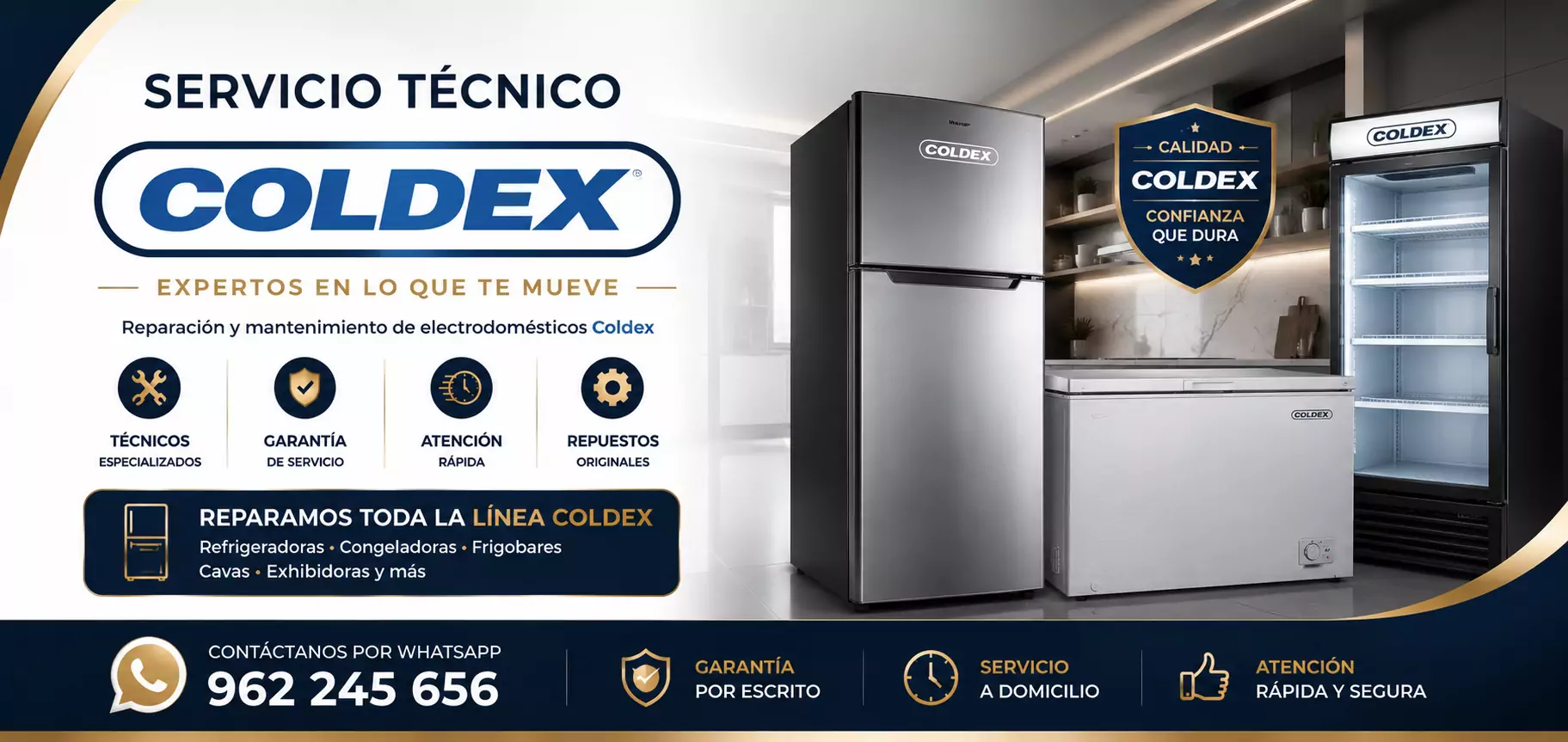 Servicio técnico Coldex especializado en refrigeración y línea blanca.