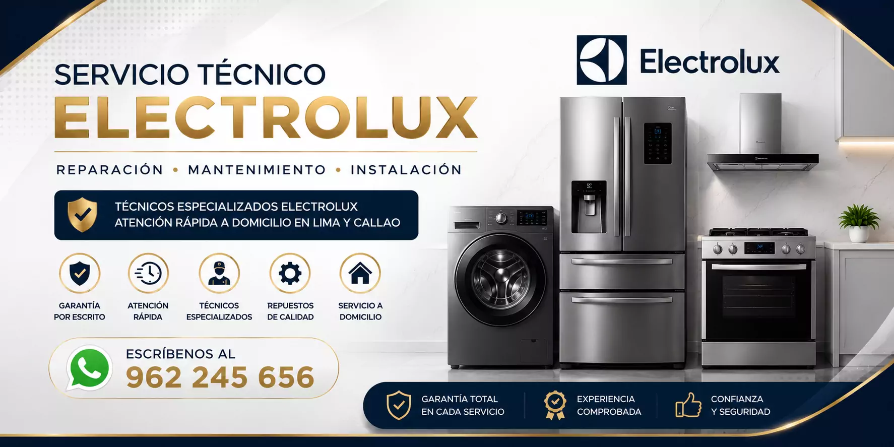 Técnico especializado en reparación de electrodomésticos Electrolux