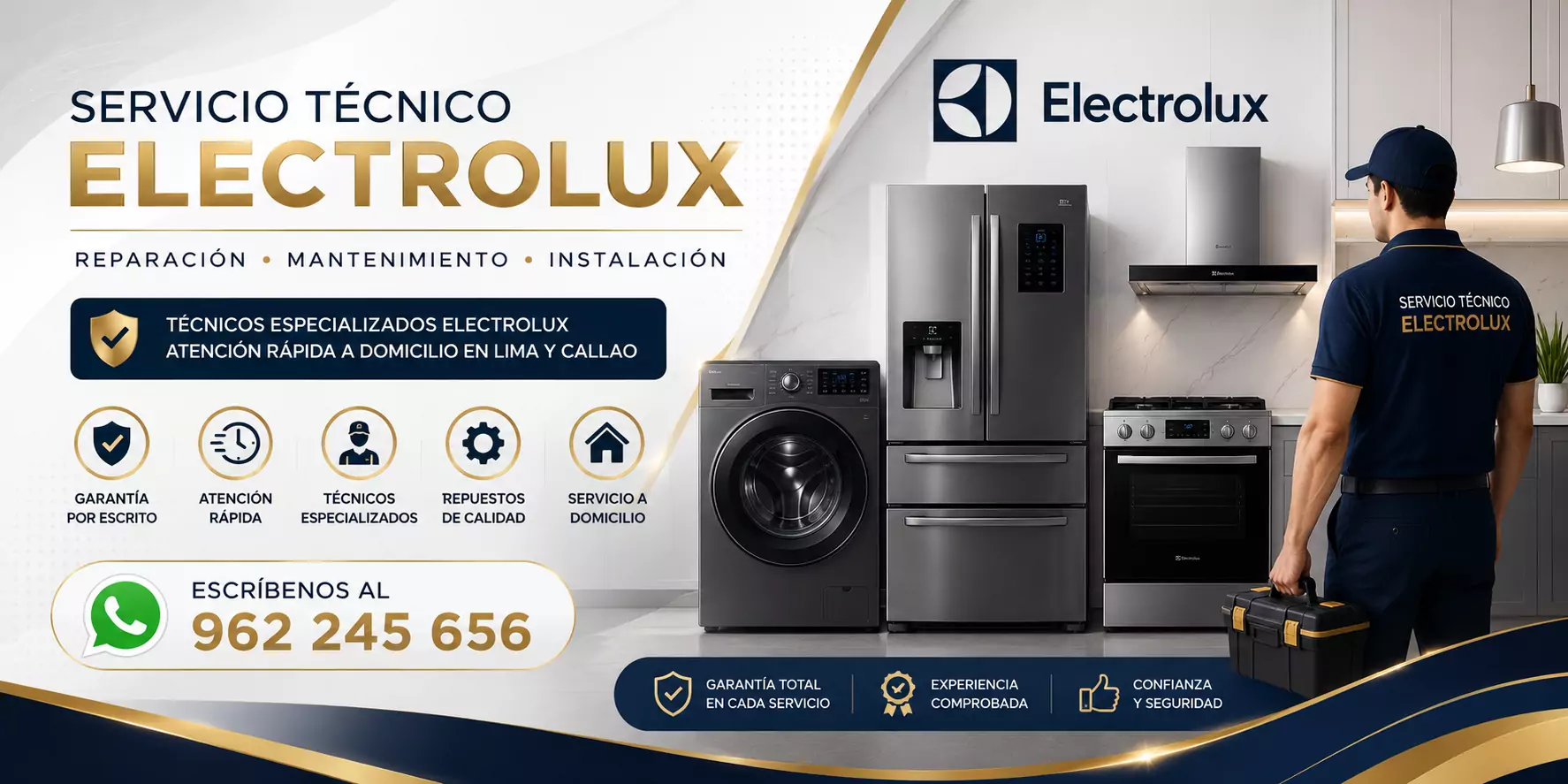 Mantenimiento y Reparación profesional de electrodomésticos Electrolux