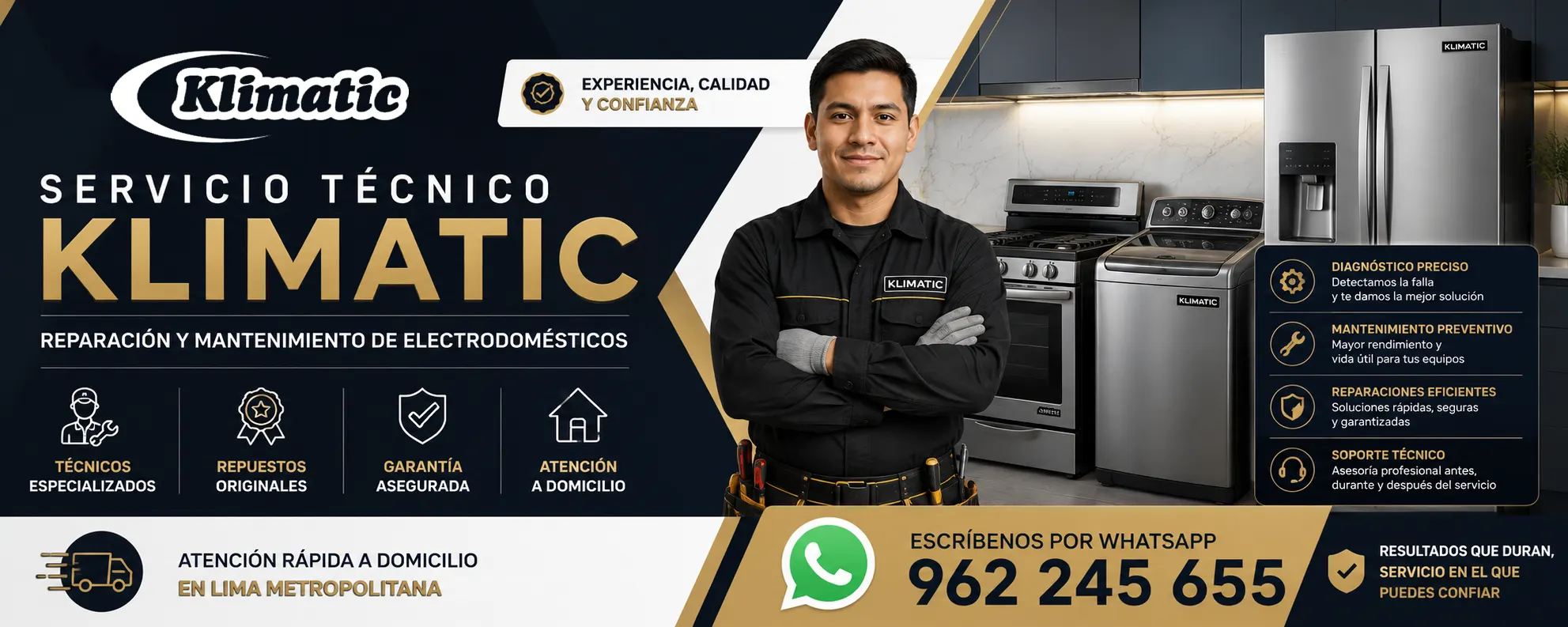 Técnicos Klimatic expertos en Reparación eficiente de línea blanca Klimatic