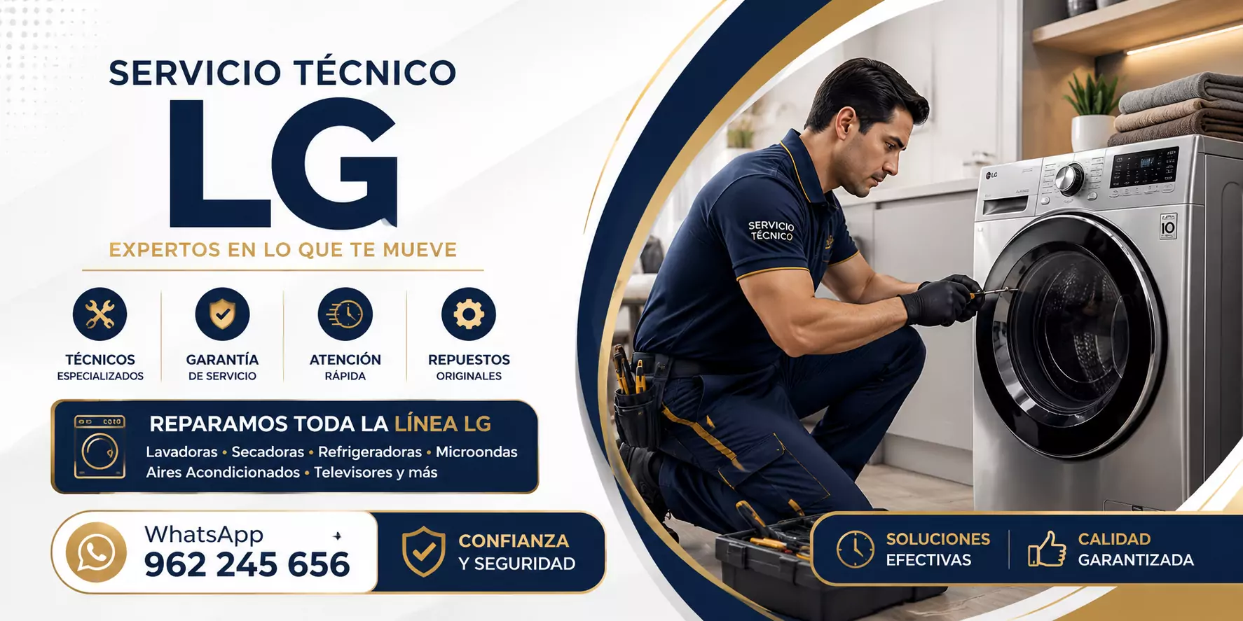 Servicio técnico LG especializado en equipos inteligentes y tecnología Smart Inverter.