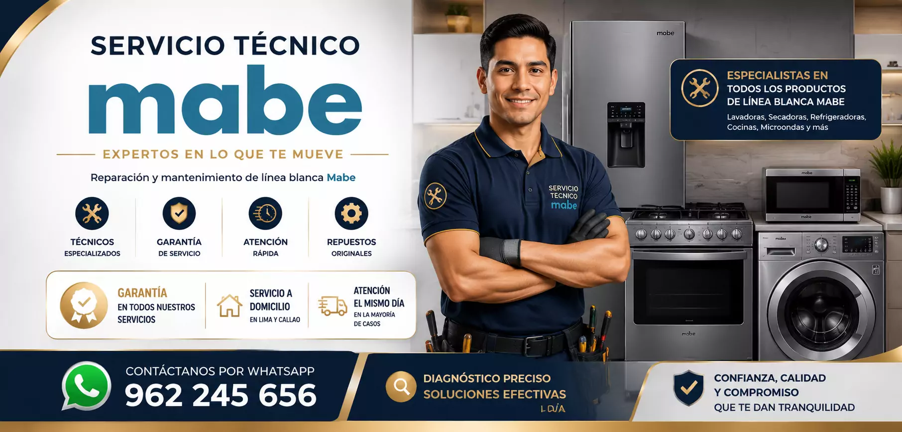 Reparación de electrodomésticos Mabe con técnicos especializados en Lima y Callao.