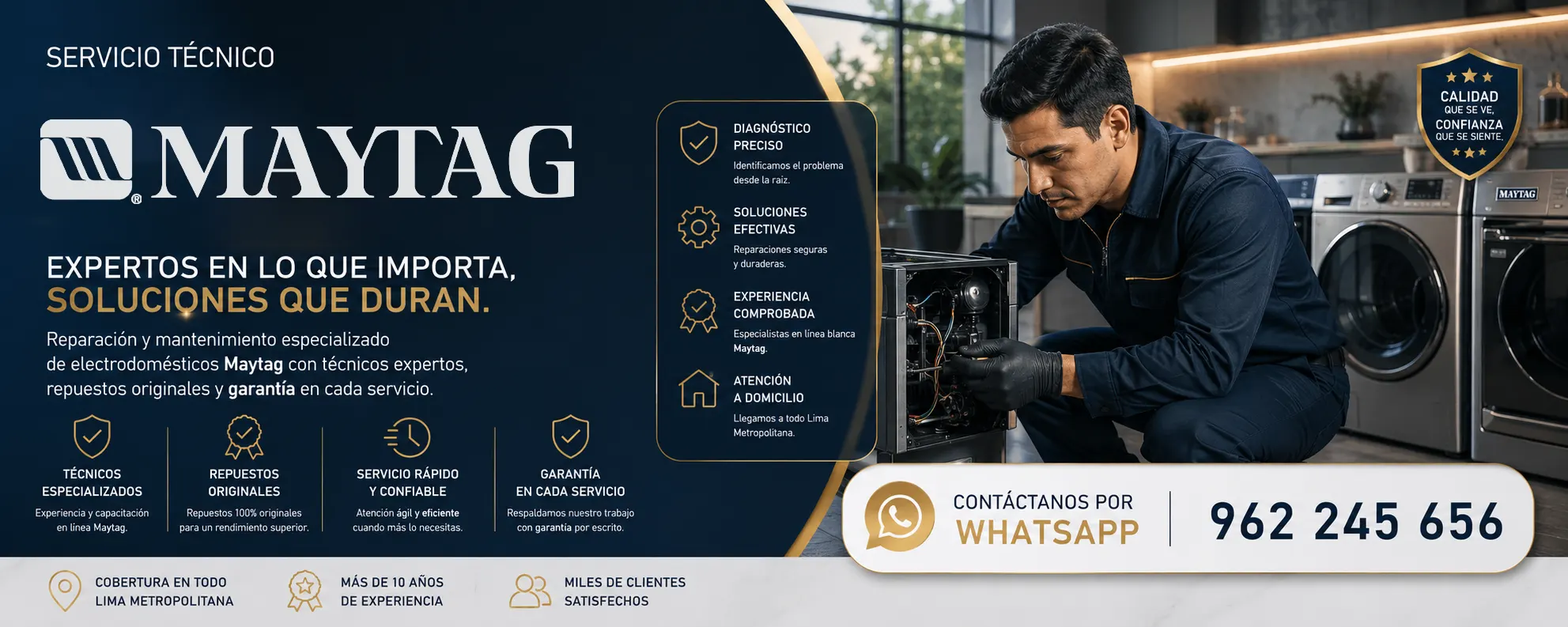 Reparación de electrodomésticos Maytag con garantía y atención rápida