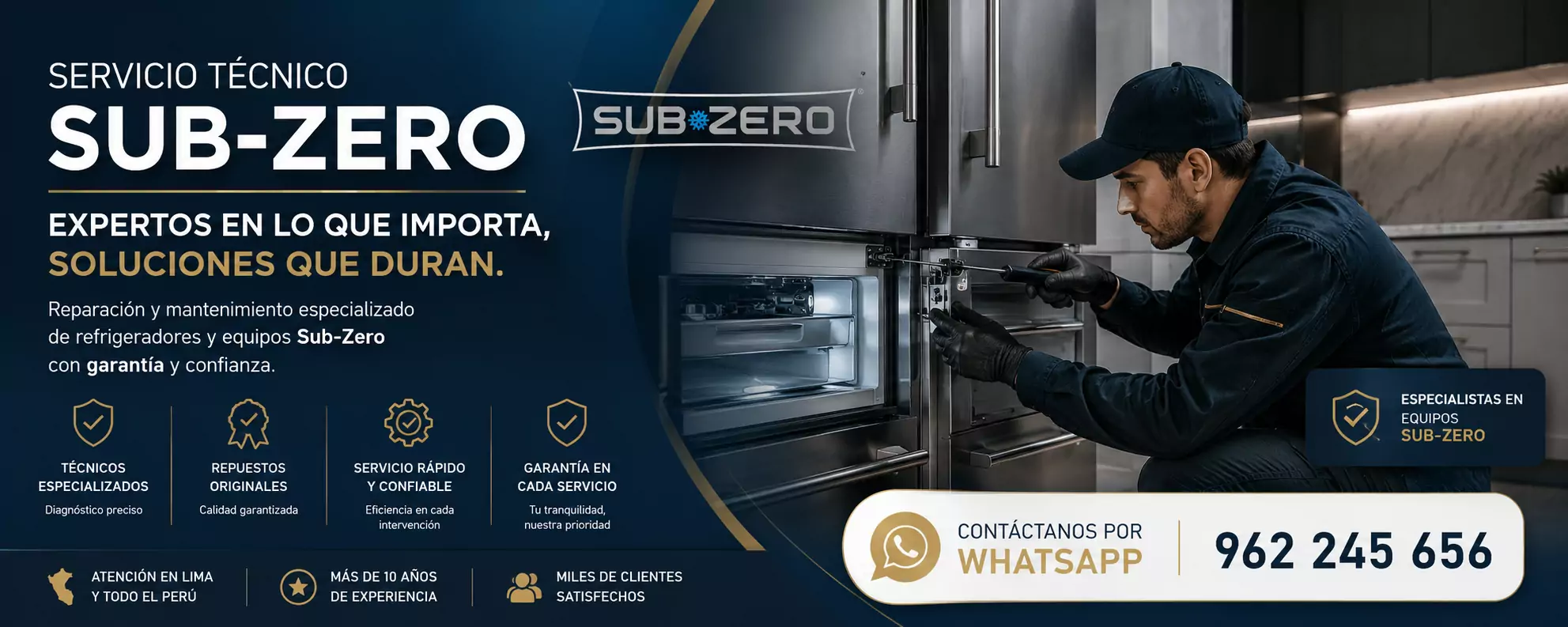Reparación profesional de refrigeradoras Sub-Zero con diagnóstico avanzado y atención técnica especializada.