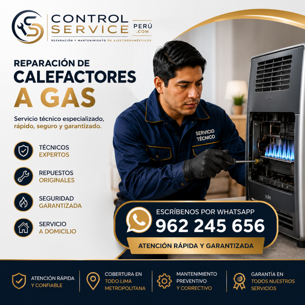Servicio técnico Control Service Perú, reparación de calefactores con garantía