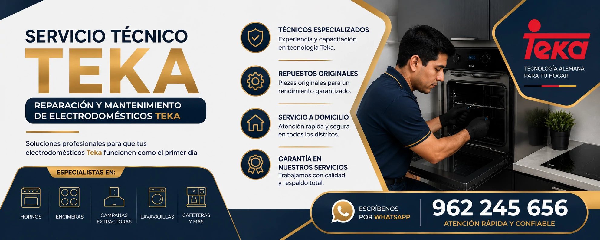 Reparación de electrodomésticos Teka a domicilio en Lima